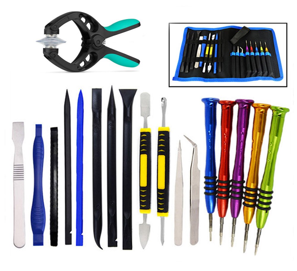 18Pcs Professionele Mobiele Opening Reparatie Gereedschap Kit Voor Ipad Tablet Telefoon Pc Demontage Gereedschap Kit Met Schroevendraaier Opbergtas: 18 In 1