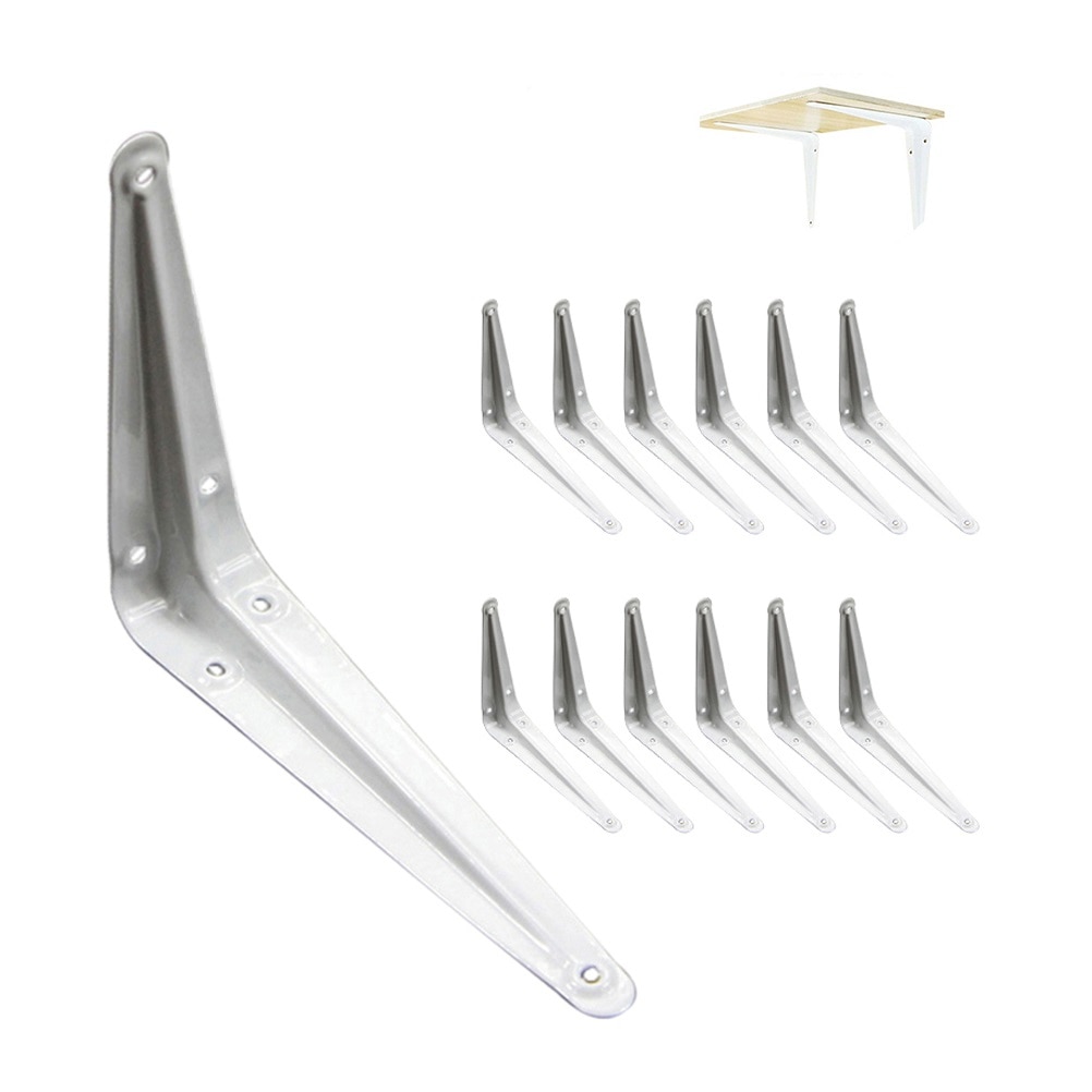 12pcs Shelf Brackets Heavy Duty L Bracket Corner Brace Support Metal Joint Angle Bracket For Hanging Floating Shelves Bracket: Colorlessa