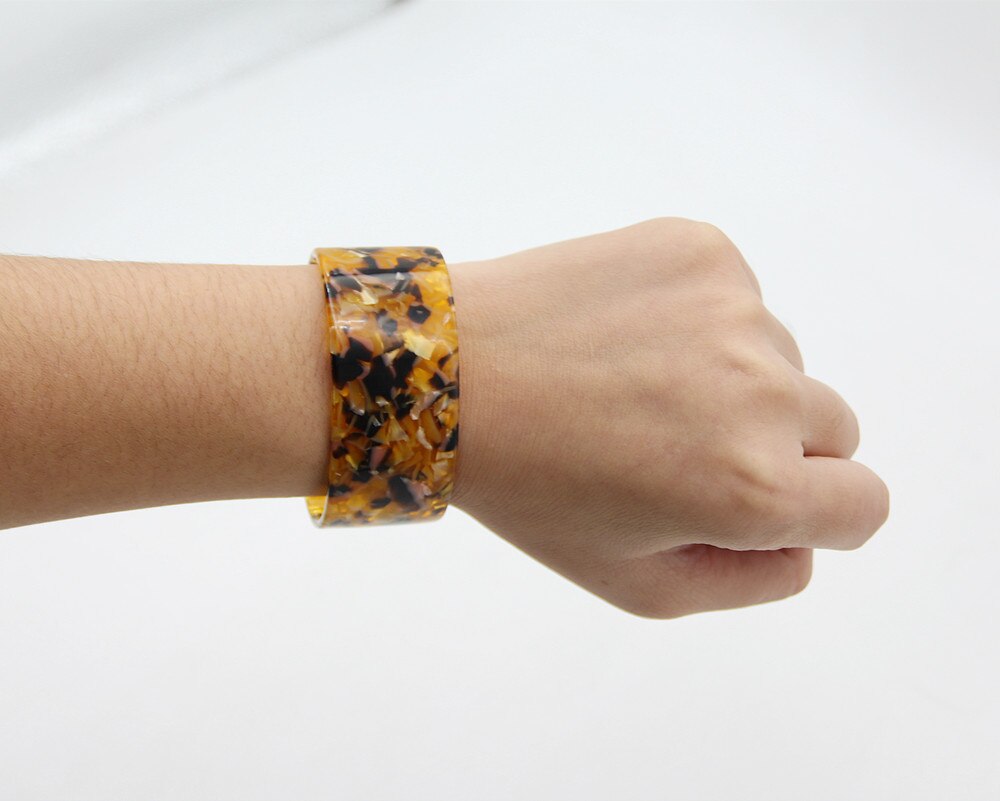 ZA – Bracelet en acrylique pour femmes, , bohème, léopard, résine, manchette ouverte, Punk, bijoux, , nouvelle ,