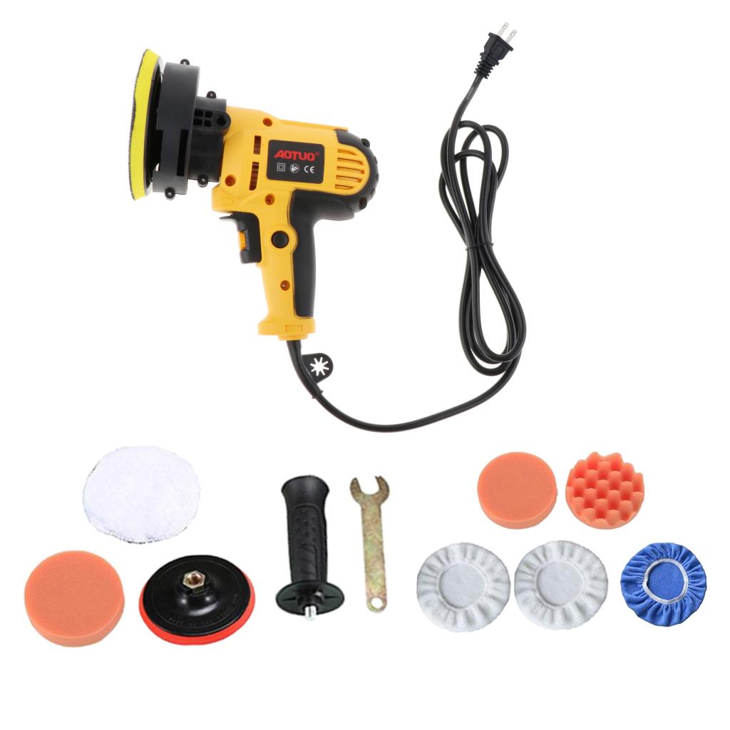 5&#39; 550W Car Polisher Buffer Polishing Machine Kit Waxing Tool Buffing Pad Bonnet