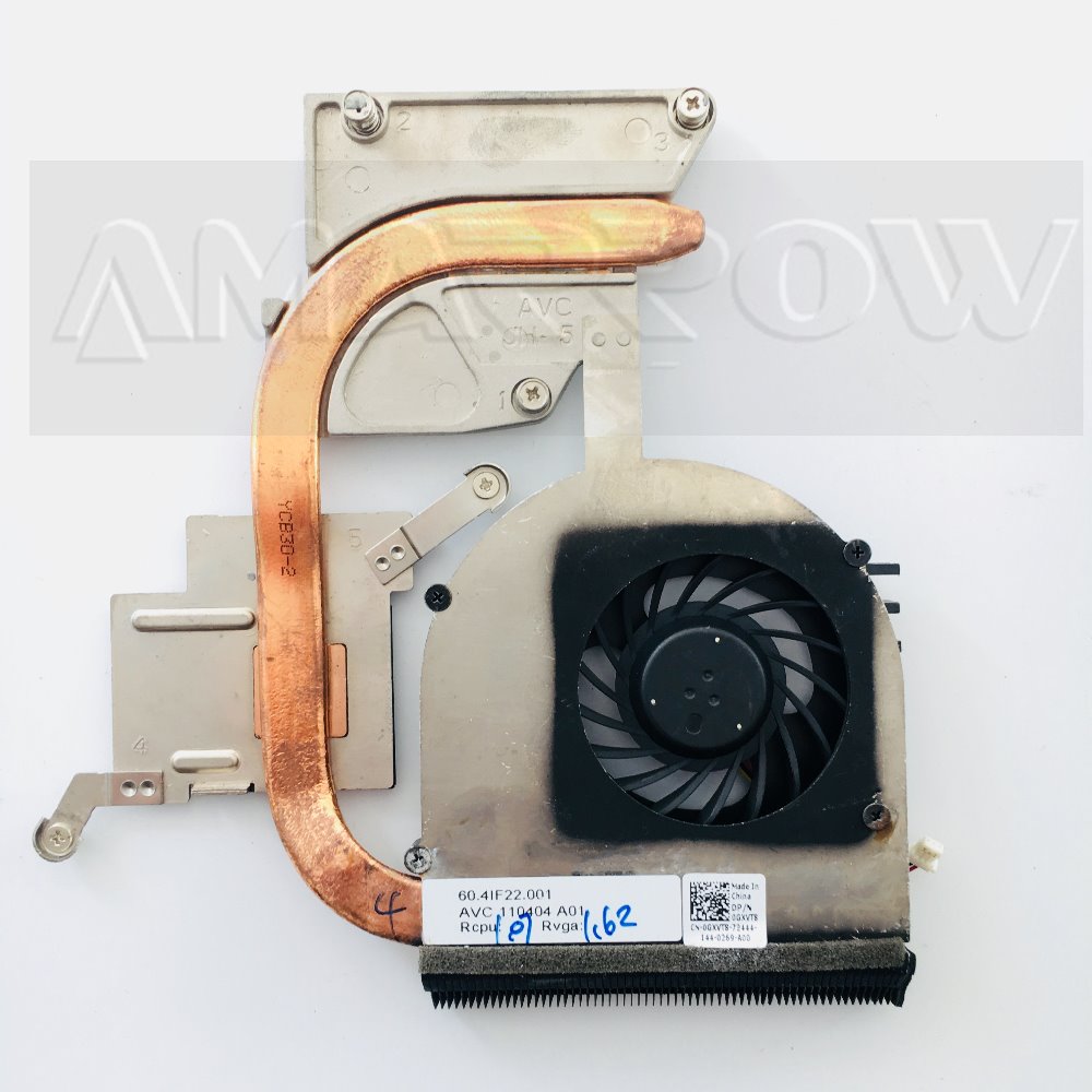 Original frete grátis portátil dissipador de calor ventilador refrigeração cpu cooler para dell n5110 v3550 cpu dissipador de calor 0gxvt8 cabo 3pin