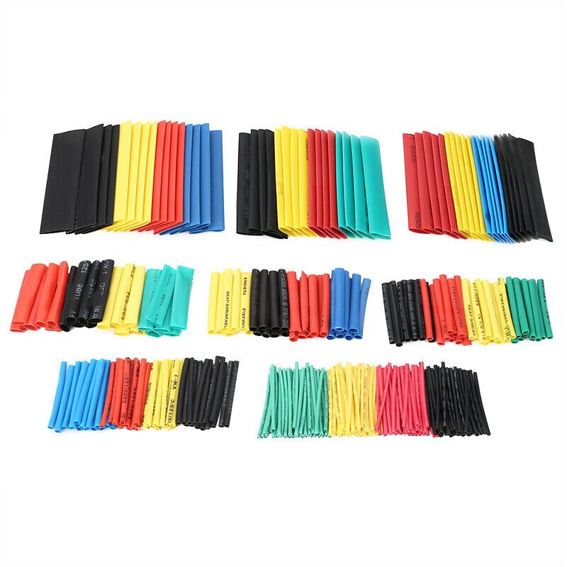 400 Uds aislamiento de tubos termorretráctiles tubo retráctil 2:1 Kit de fundas de Cable hecho de accesorios de coche de poliolefina de