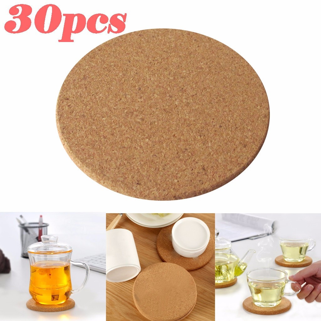 30Pc Kurk Hout Drinken Thee Koffie Beker Mat Tabel Decor Bowls Koffie Kopjes Coaster Servies Mat Voor Thuis Keuken party Supply