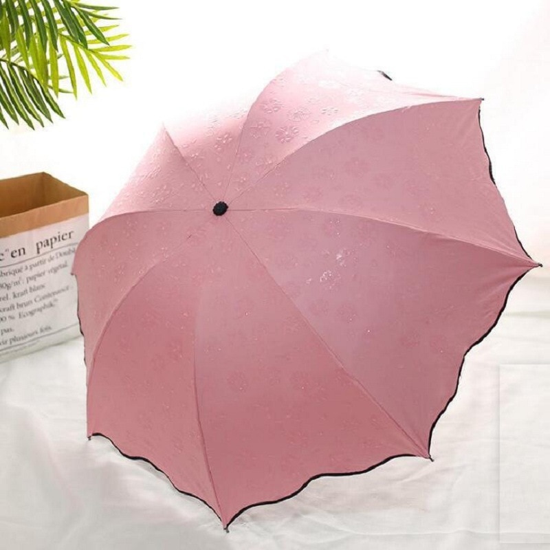 Paraguas de lluvia estilo universitario resistente al agua, paraguas que cambia de Color, sombrilla gruesa para mujer protección UV Water Open Th