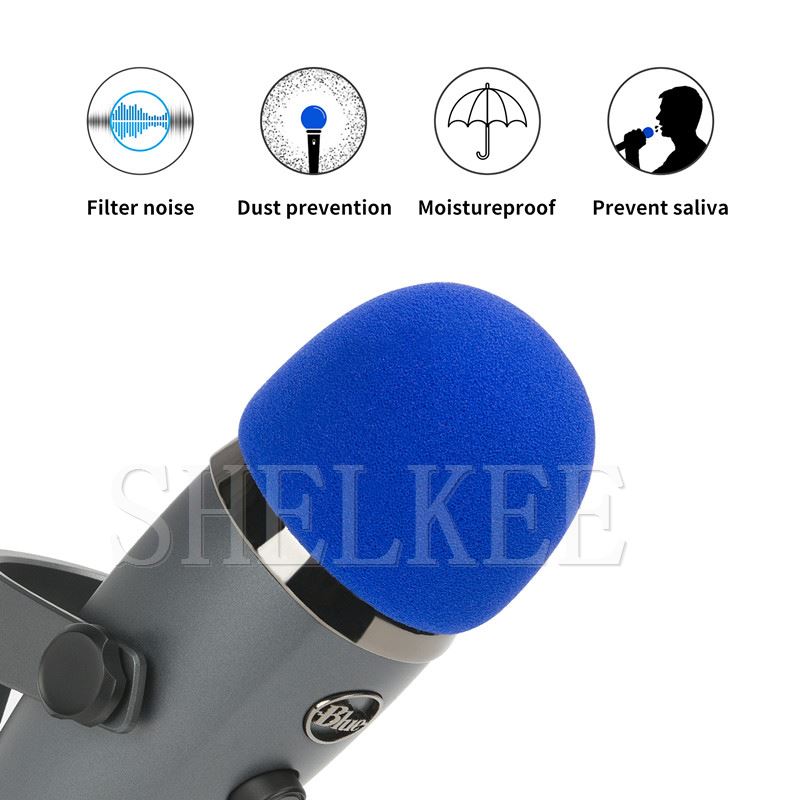 Bonnette anti-vent en mousse shelkee pour microphones à condensateur blue yeti nano et yeti nano, servant de filtre anti-pop pour les microphones