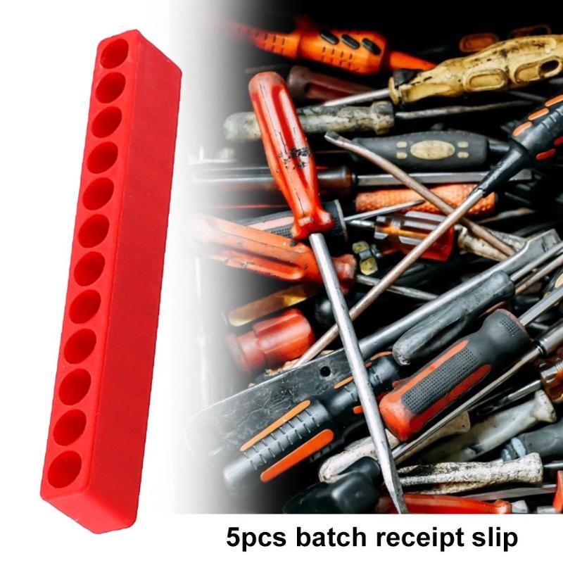 5pcs 12 Screwdriver Holes Plastic Head Hex Shank Electric Drill Bit Holder Plastic Head Storage Case Tool Box