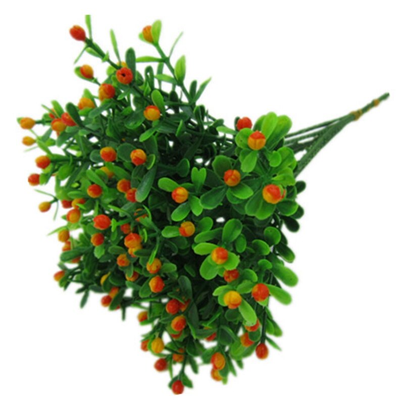 Green Artificial Flower Simulation Milan Small Bouquet Plastic Plant Flowers For Wedding Home Office Party Decoration Art