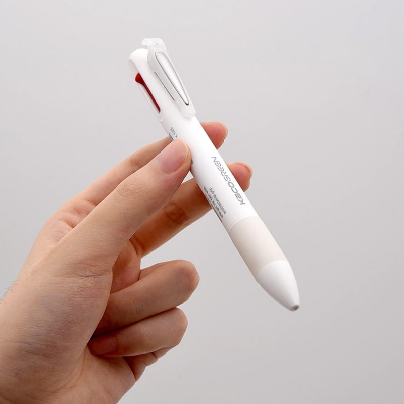 Xiaomi kaco 4 in 1 multifunktionspennor 0.5mm svart blå röd refill gel penna mekanisk penna japan bläck tecken penna kontor skola