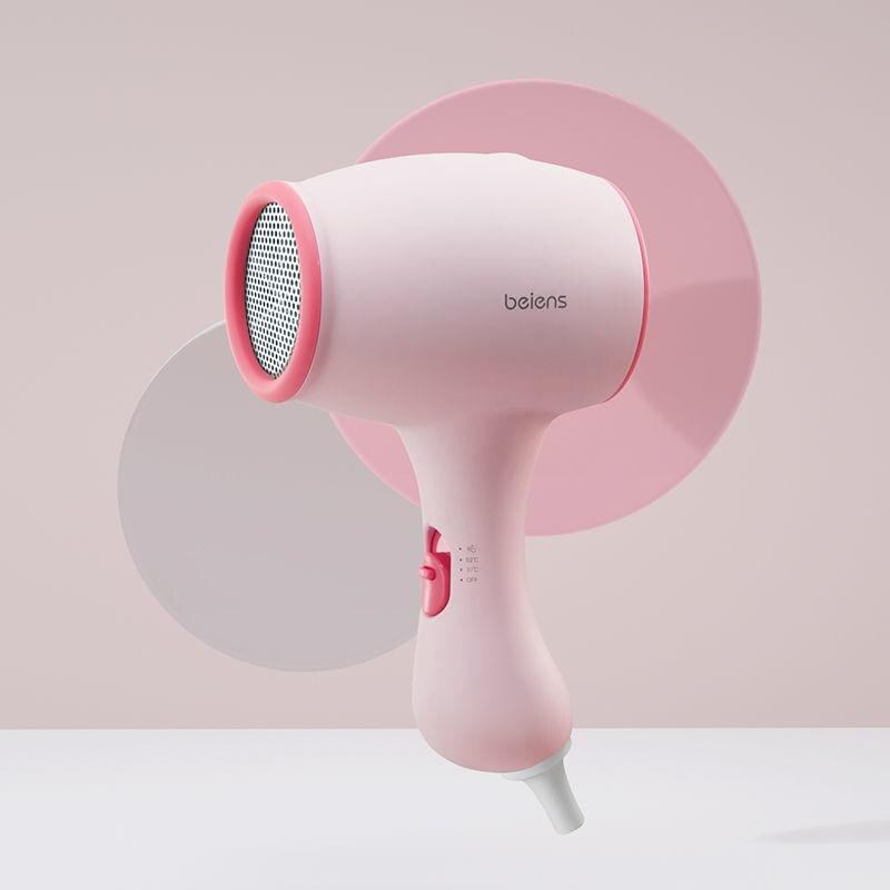 Baby Föhn Draagbare Mini Leuke Opvouwbare Home Reizen Student Lage Straling Ion Low Noise Haarverzorging Tool Veilig reizen Babycare: Pink
