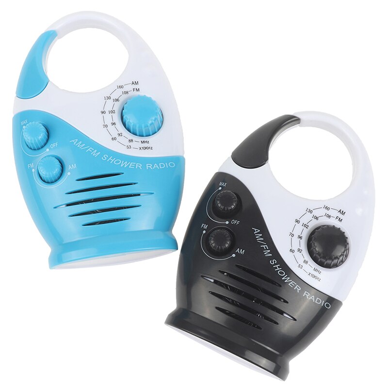 Radio FM AM étanche et Portable pour douche, musique suspendue, costume de salle de bain, cabine de bain, noir, haut-parleurs Hi-Fi puissants, actionnés par Radio