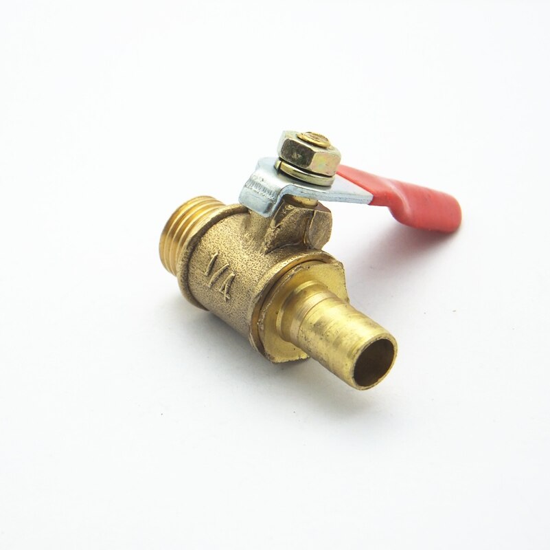 8mm Slang Barb x 1/4 "BSP Buitendraad Twee Manier Messing Kogelkraan Voor Olie Water Lucht