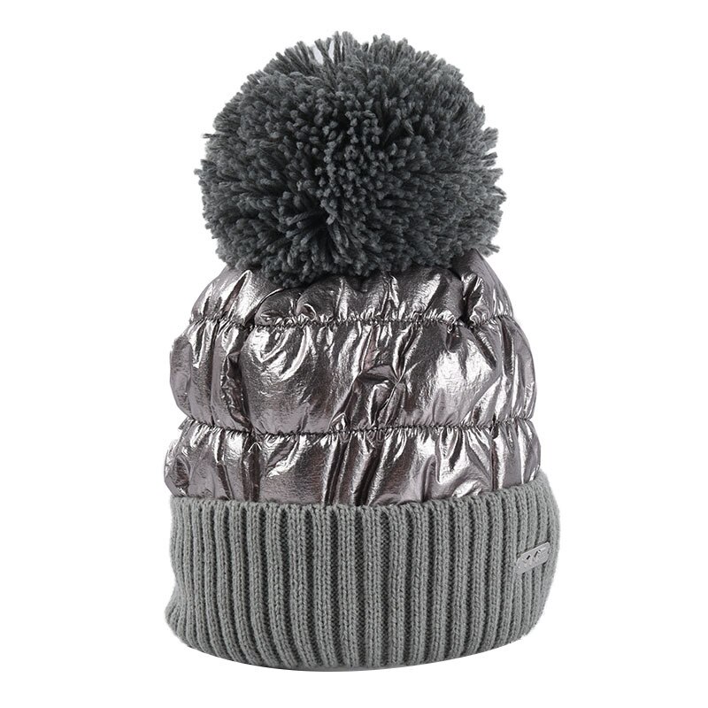 Casquette de Ski pour femmes et hommes, couvre-chef d&#39;hiver en velours épais avec plumes, pour Snowboard en plein air,: Silver grey