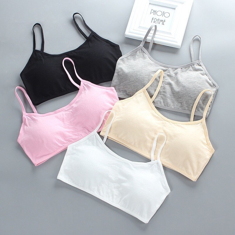 Lingerie Tops for Teenage Girls Camisoles Tanks Straps Bra Wire Free Adjustable Bralette Cotton Soft Suspender Bras Underwear