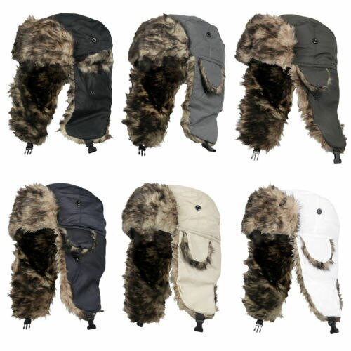 Unisex Trapper Bomber Hat Warm Russian Trooper Earflap Winter Ski Hat Men Women Cap Bomber Hats