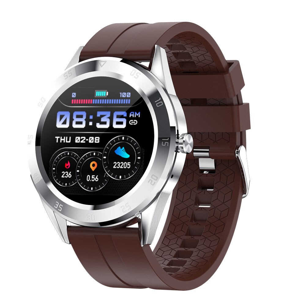 Y10 Smart Watch Bracelet Bluetooth Call Heart Rate Blood Pressure Blood Oxygen Monitoring Sports Fitness Watch Smart Bracelet: Brown Silica