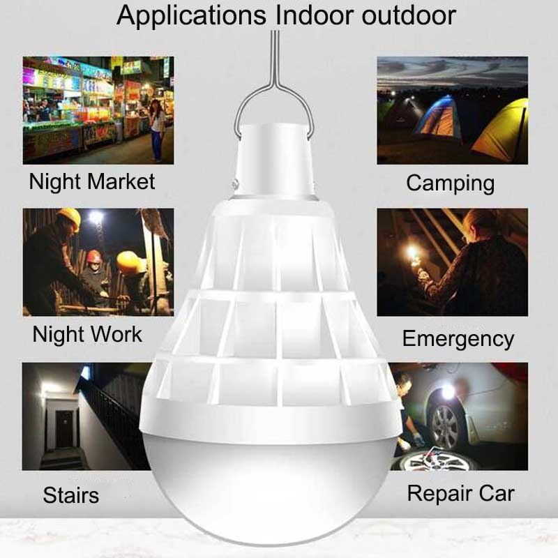 Beylsion kan dimmes  dc5v 12w 20w 30w 50w 80w usb frakt nødlampe ledet pære lys til camping telt ledet oppladbar lampadas