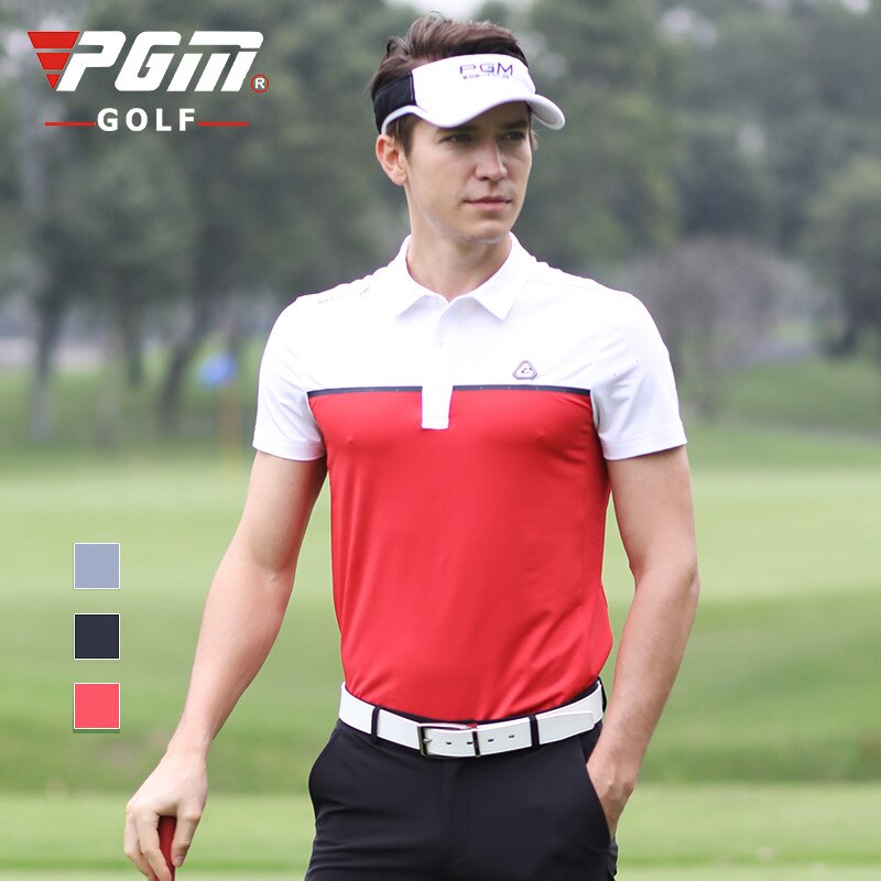 PGM D'été Nouvelle golf vêtements manches courtes homme t-shirts hauts Séchage rapide Et doux respirant Hommes Bouton Col Chemise de Golf