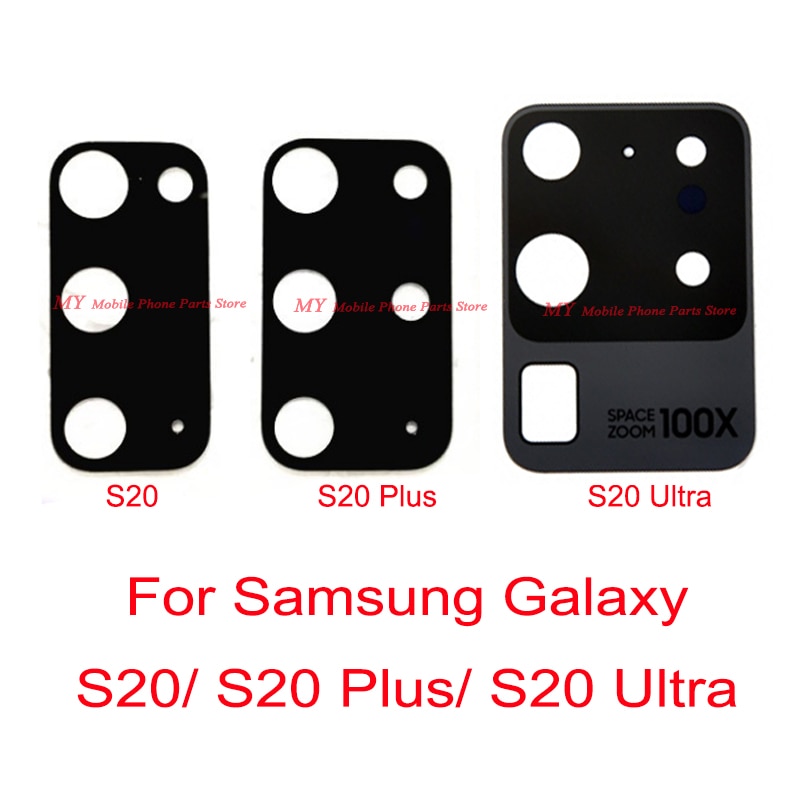 Mobiltelefon bagkamera linse til samsung galaxy  s20 plus  s20 ultra  s20+ s20 plus bagkamera glas linse med mærkat reparation dele