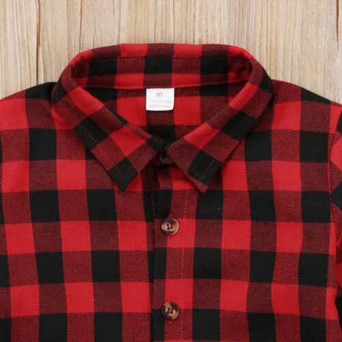 1-7y bebê crianças menino meninas manga longa t camisa plaids topo blusa roupas jaqueta