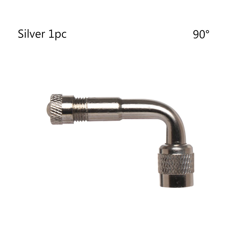 1Pc Hoek Gebogen Messing Air Tyre Ventiel Met Uitbreiding Adapter Voor Auto Vrachtwagen Motorfiets Fietsen Accessoires 3 Maten: Silver 90 -1PC