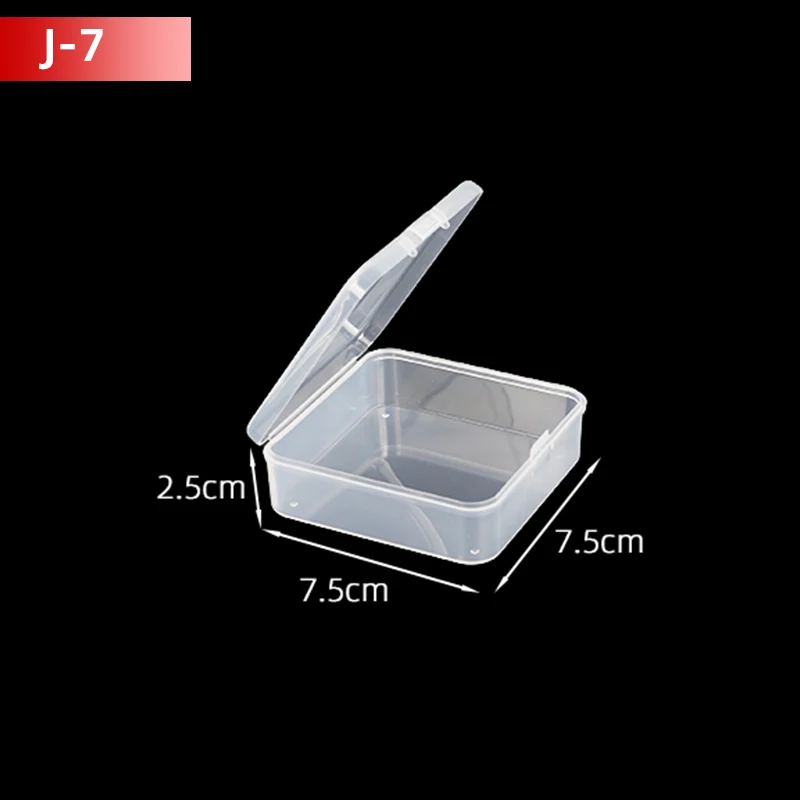 Caja de almacenamiento de PP, Mini contenedor de caja de plástico transparente, caja de embalaje rectangular cuadrada para joyería, cuentas, artículos pequeños, 5 uds./10 Uds.: M / Castaño