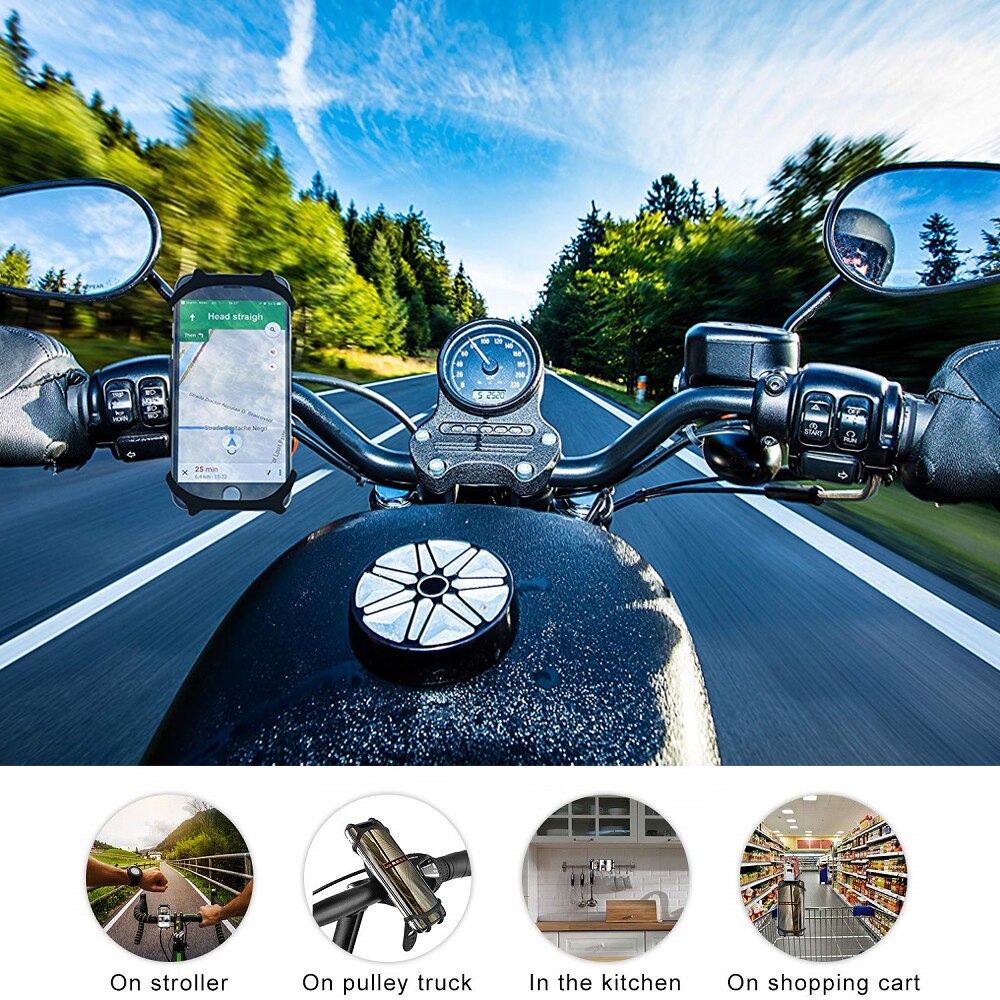 Uniwersalny silikonowy uchwyt rowerowy na telefon komórkowy Uchwyt motocyklowy na kierownicę Stojak na iPhone 12 11 Pro Max XS Xiaomi