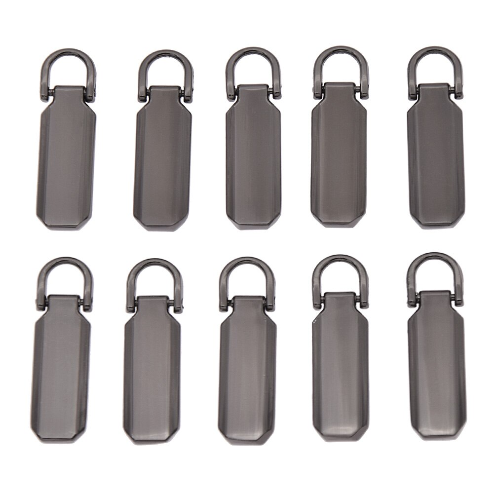 Tirettes de fermeture éclair en métal 10 pièces | Détachables 3 #5 # pour curseurs, Kits de réparation de la tête, tirette, languette, bricolage, accessoires de couture: Gun black / size5