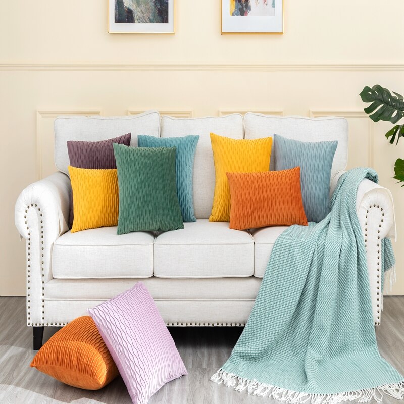 Moderne nordique taie d'oreiller rétro vague décoration taie d'oreiller luxe housse de coussin classique décoratif oreillers pour salon