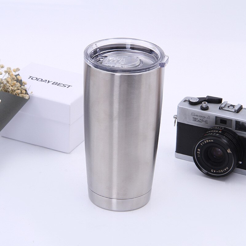 Silver Glass 304 Stainless Steel Mugs Breakfast Milk Fruit Juice Tea Ice Beer Coffee Mugs Durable Metal Cup