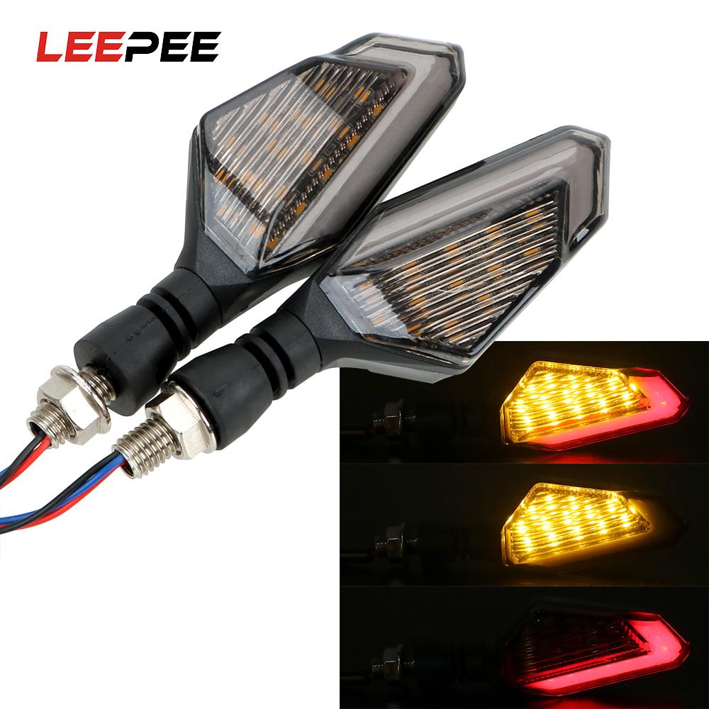 LEEPEE-luces LED de señal de giro para motocicleta, lámpara de señal delantera y trasera, accesorios para Moto, 12V, 2 unids/set por juego