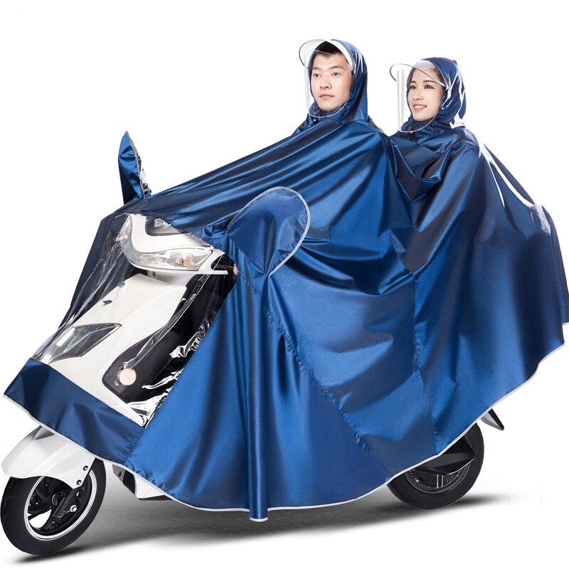 Doppel Motorrad Regenmantel Erwachsene Doppel Hut Poncho Poncho Männer und Frauen Einzigen Reiten Doppelseitige Abdeckung Erhöhen Regenmantel