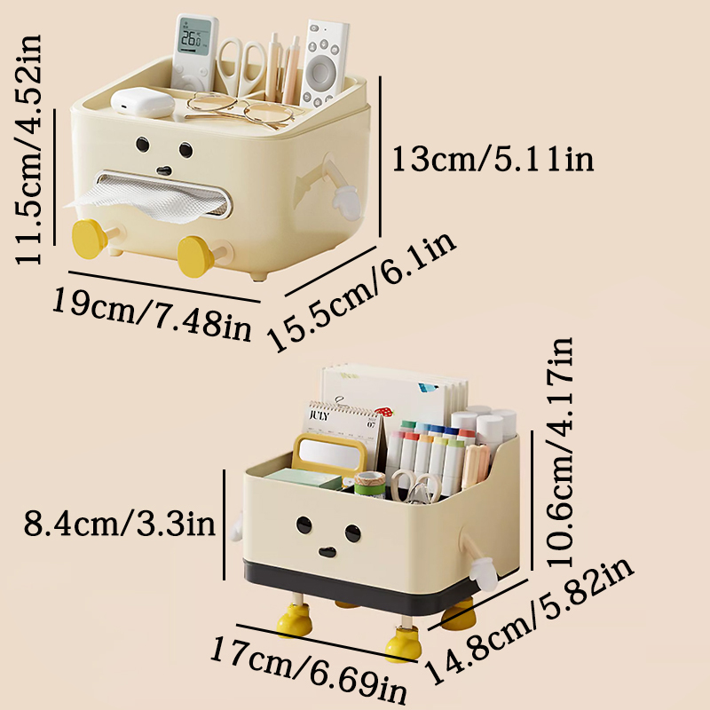 Desktop Storage Box Living Room Remote Control Debris Sorting Box Women's Makeup Brush Lipstick Interval Storage Box