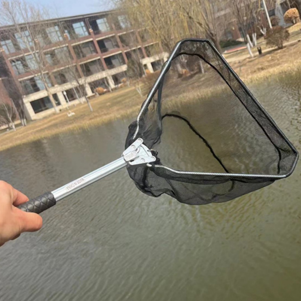 Red de pesca de aterrizaje, red de pesca flotante plegable, Dipnet portátil ultraligero de aleación de aluminio para engranajes de peces de agua dulce y salada