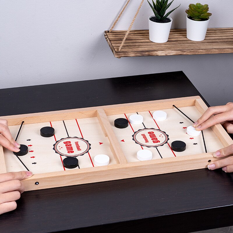 Foosball Winner Fast Sling Puck Game Table Ice Hockey Gobang Chess Wood Two-Sided Gomoku Board Games For Family Adults Children