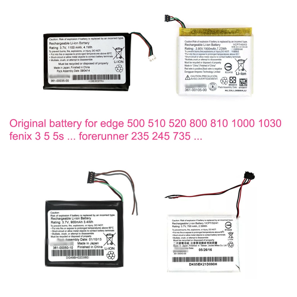 La vida de la batería de litio para garmin edge 500, 510, 510, 800, 800, 810, 1000, 1030 fenix 3 5 5s 5x pioneer 235, 245 de 735 de batería de potencia
