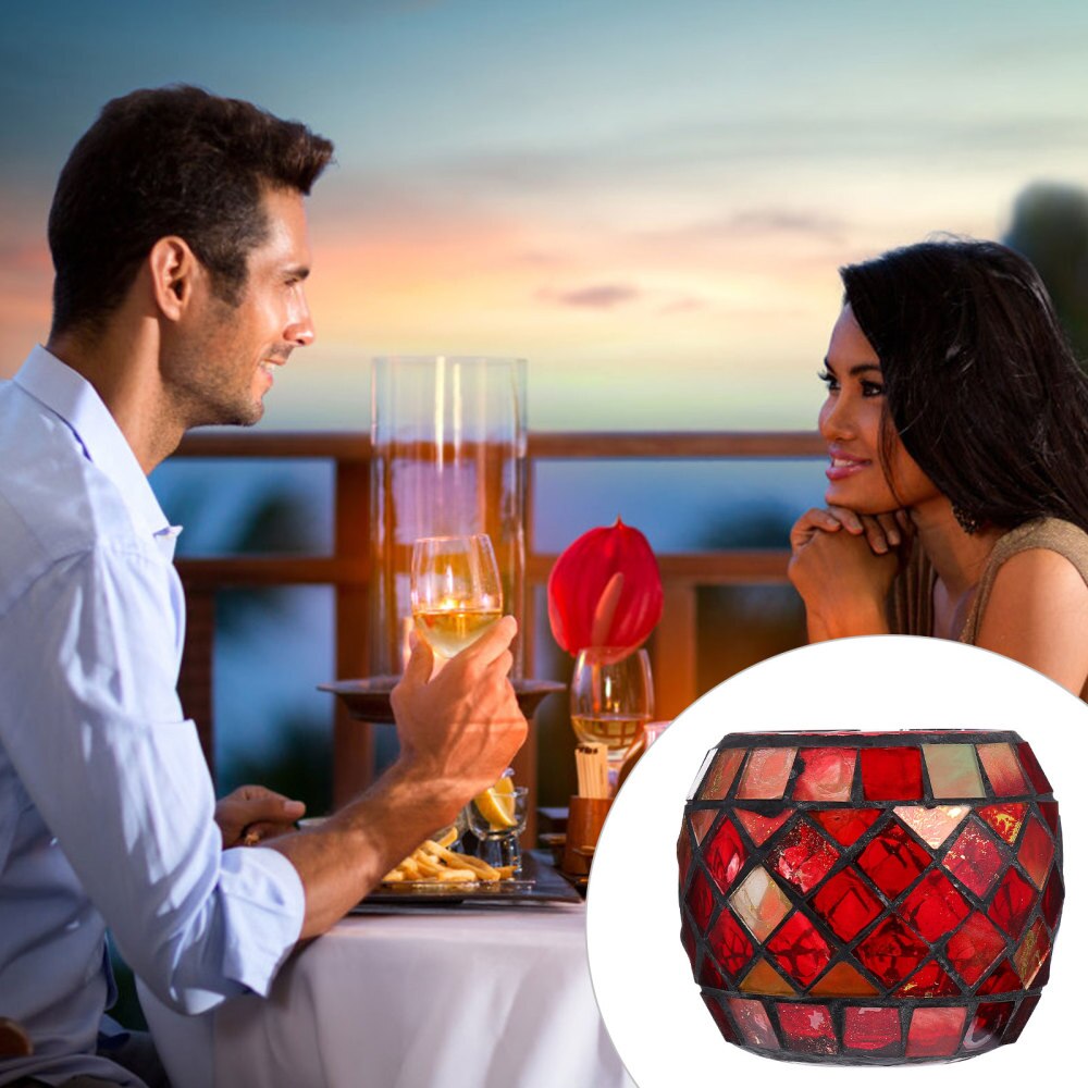 1Pc Romantic Glass Stylish Tea Light Holder for Home Party