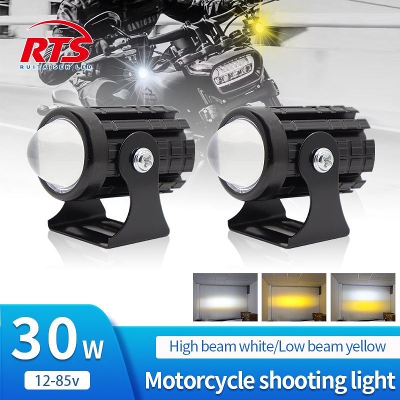 Phare LED pour Moto, Mini feu de conduite universel, projecteur double couleur, remorque de camion, accessoires de Moto tout-terrain