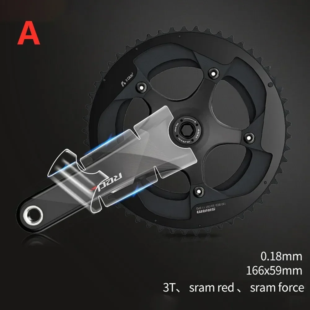 Fahrrad Kurbel Schutz Aufkleber Klebstoff TPH Film Für SRAM Für SHIMANO Radfahren Kurbelgarnitur Schutz Aufkleber Teile: Weiß