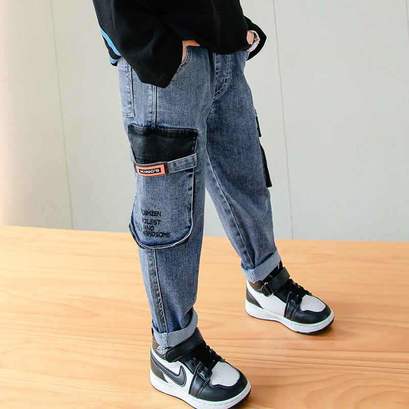 Jean Cargo enfant garçon 10 12 ans pantalons décontractés automne printemps tenue ado garçon