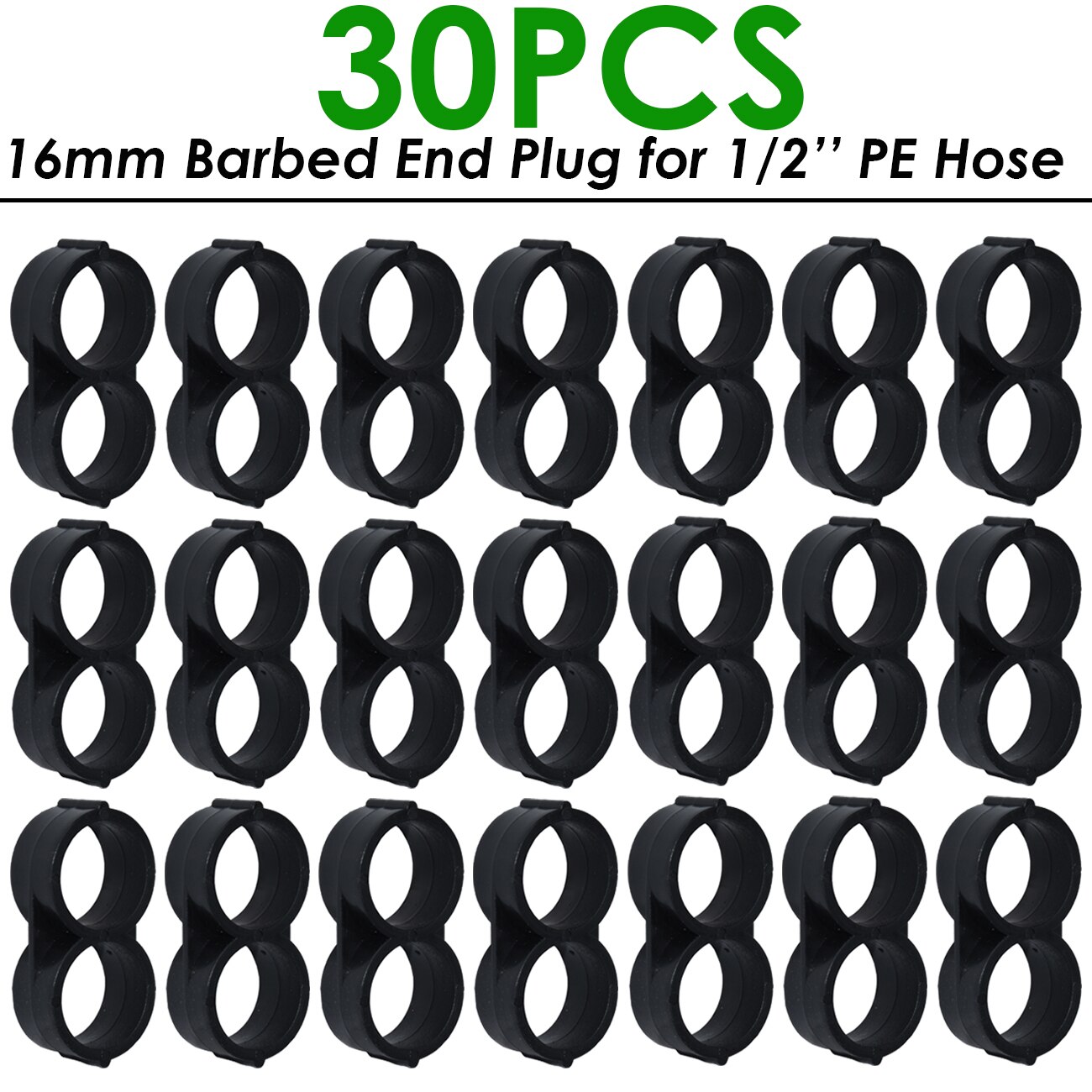 KESLA Drip Irrigation Watering 16mm Barbed Fittings Connectors Tee Elbow Coupling Cap Plug End Kit 1/2 Inch Tubing Hose Garden: WHITE