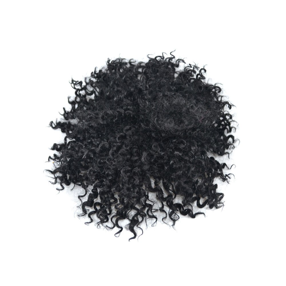Jeedou sort farve afrikansk hår knold chignon hårtilbehør krøllet hår syntetisk scrunchie wrap damehår hestehale