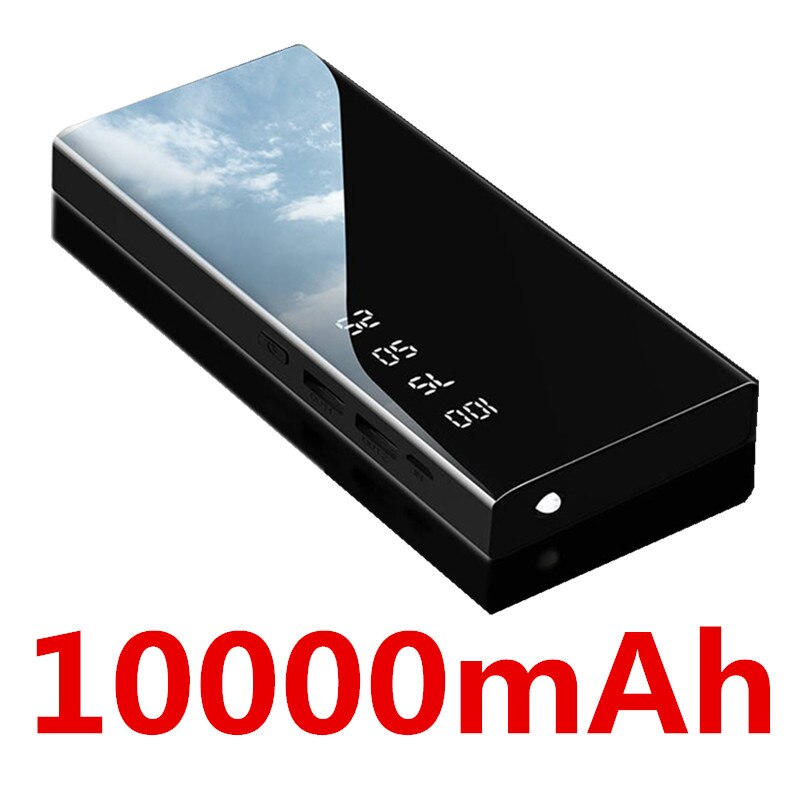 Cargador rápido de 99000mAh para teléfono móvil, cargador portátil con 3USB, batería externa para Samsung, Xiaomi y Iphone: Black-10000mAh