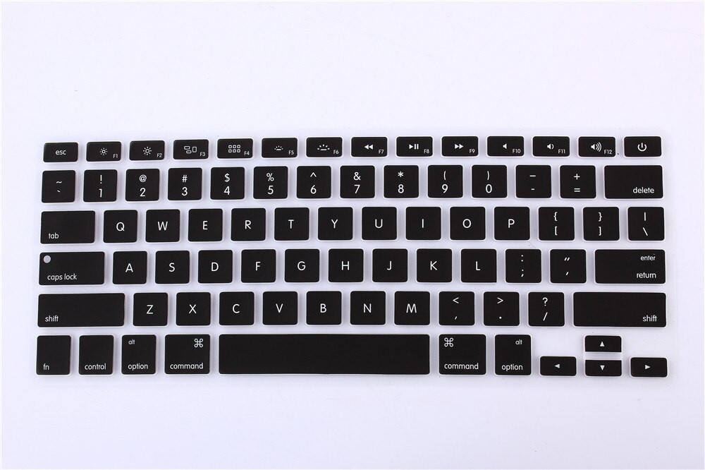EU US Soft Silicon Keyboard Skin for Macbook Air 13 A1466 Keyboard Cover Slim Waterproof Skin Film Protector: US-Black