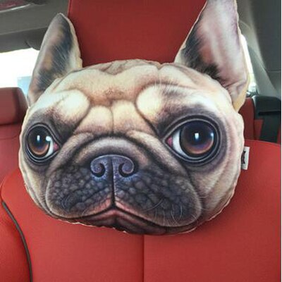 Cojines para reposacabezas de coche 3D, cojín cómodo para perros y gatos, almohada para la cabeza con carbón activado: Rosa