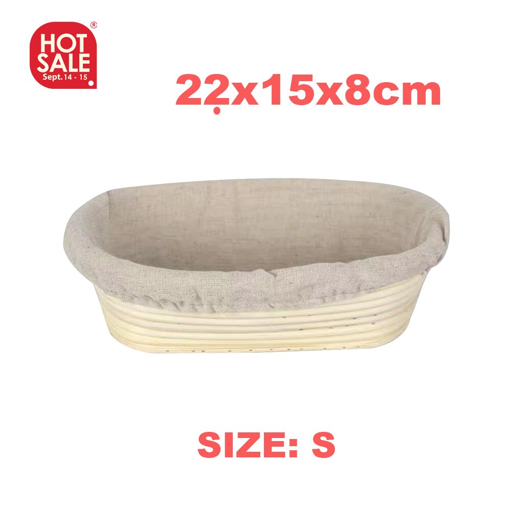 Natural Rattan Fermentation Wicker Basket Country Baguette French Bread Mass Proofing Baskets Dough Banneton Baskets: 22x15x8cm