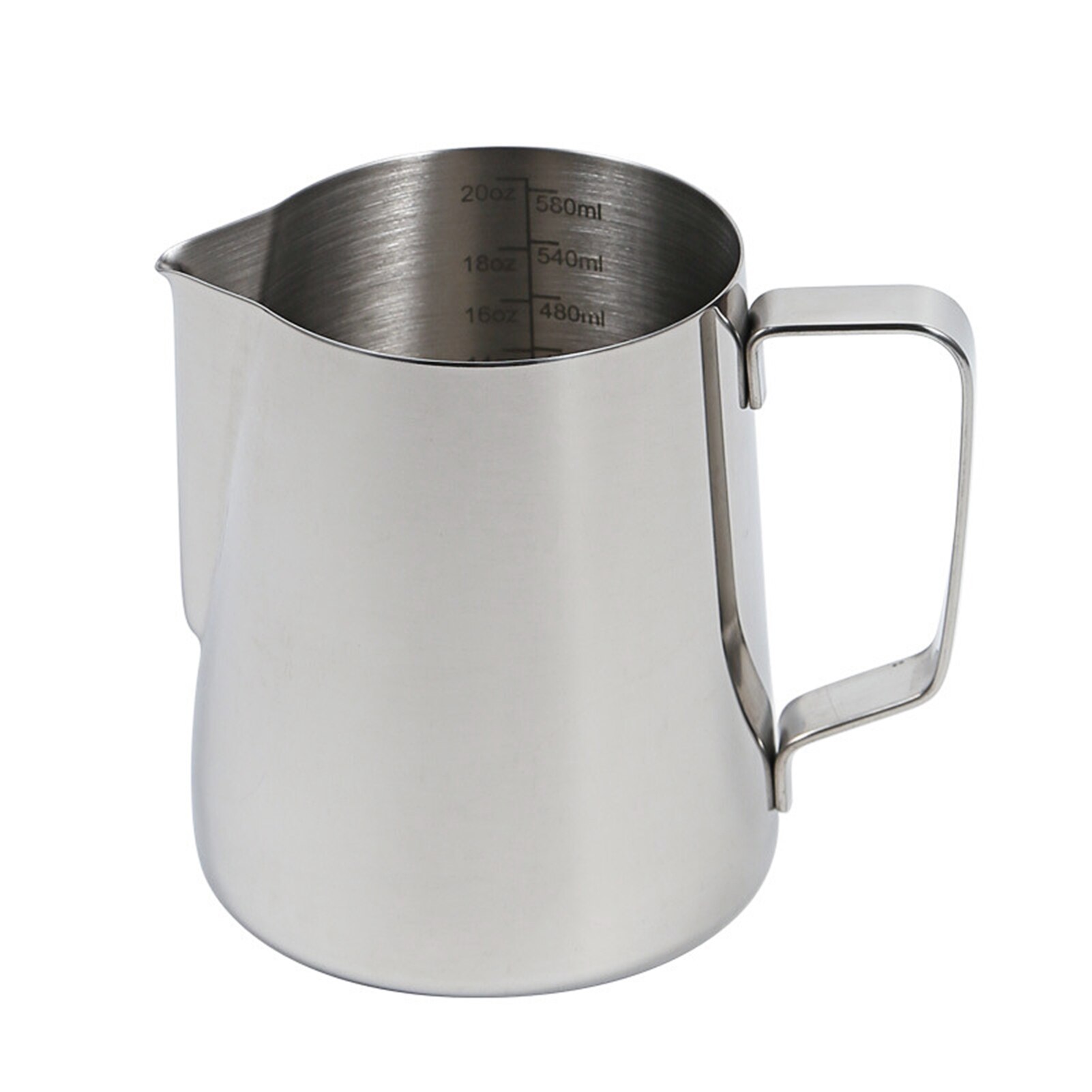 Milk Frothing Pitcher 350ml/ 12oz Espresso Steaming Pitcher with Double Measurements Scales Stainless Steel Frother Steamer Cup: Silver