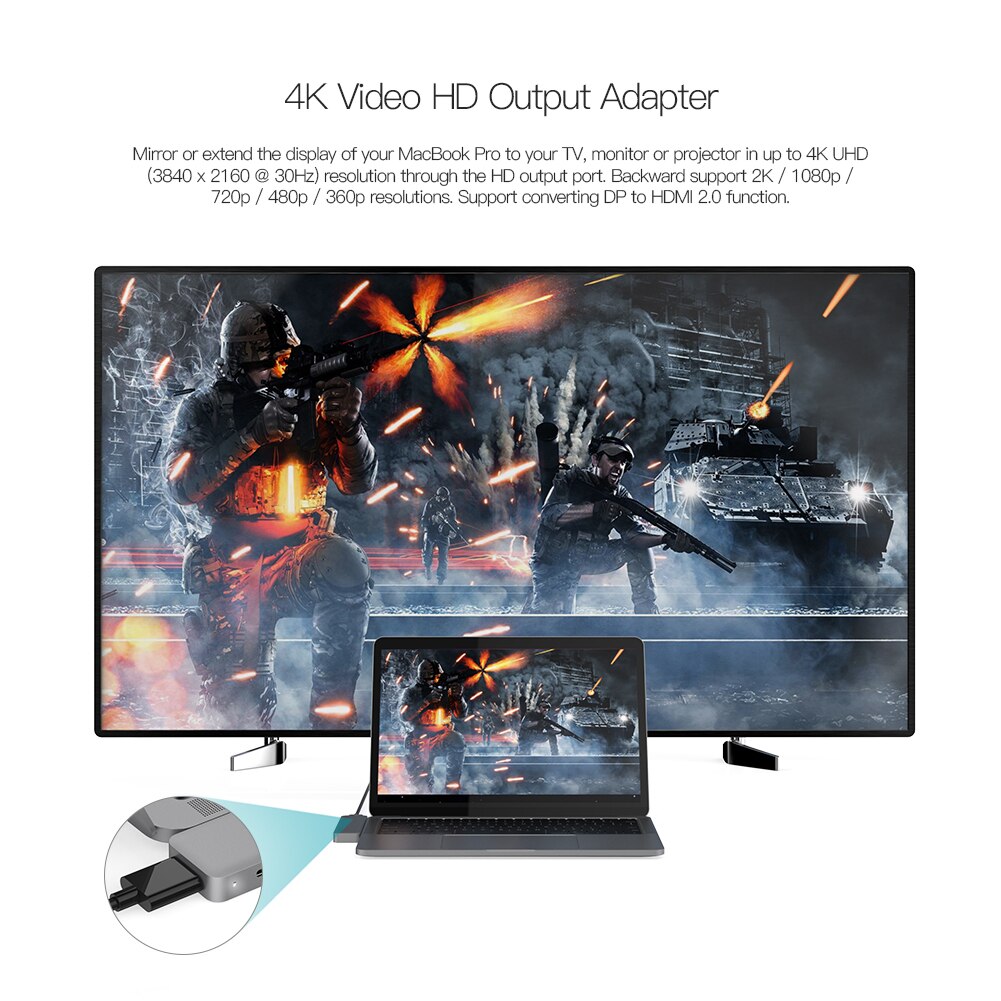 dodocool usb hub usb 3.0 hub type c usb c hub with HDMI Adapter Dock for macbook pro accessories USB-C 3.1 Splitter