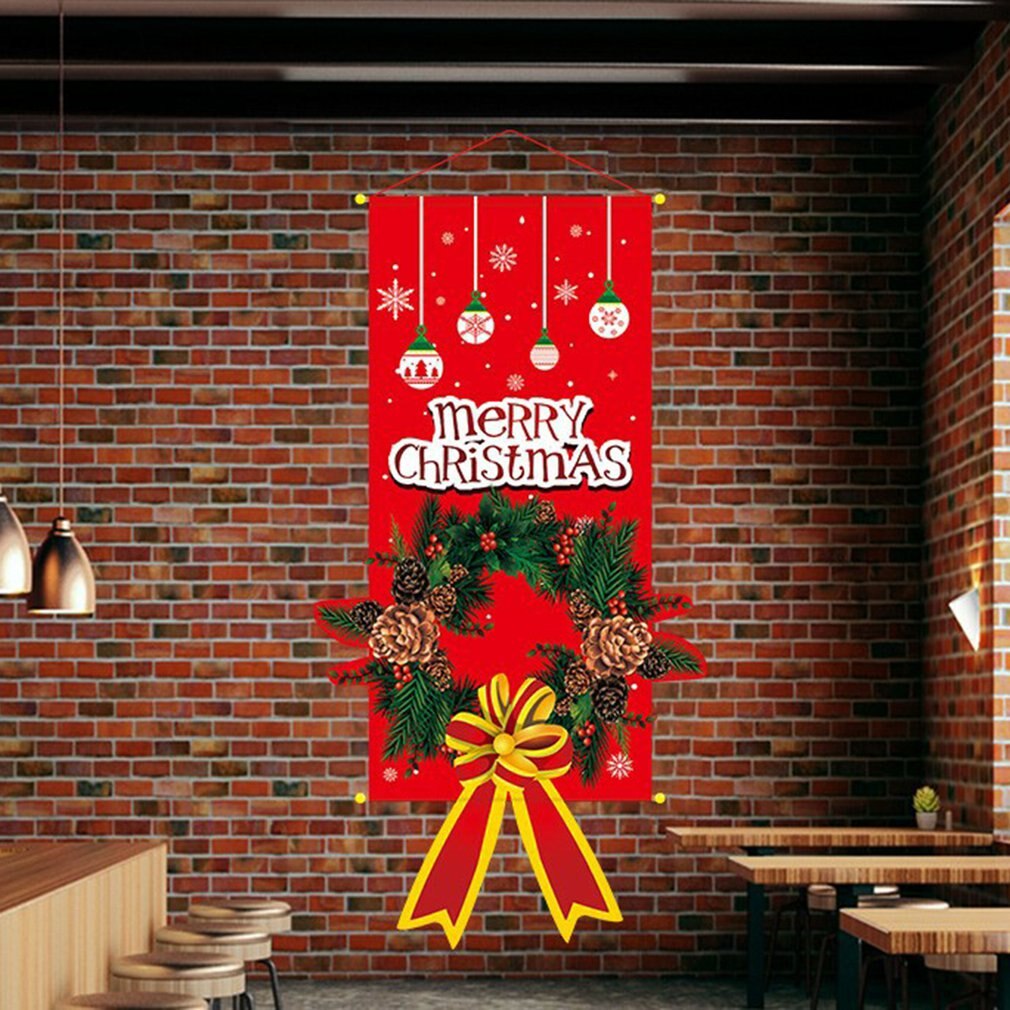 Glædelig jul dekorative dør banner hængende ornamenter julepynt til hjem veranda tegn udendørs