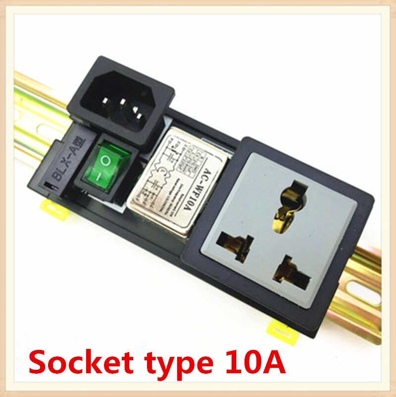 Power filter terminal block TDK AC 220V single-phase anti-interference fence PLC cabinet rail installation: AC-QWF10A
