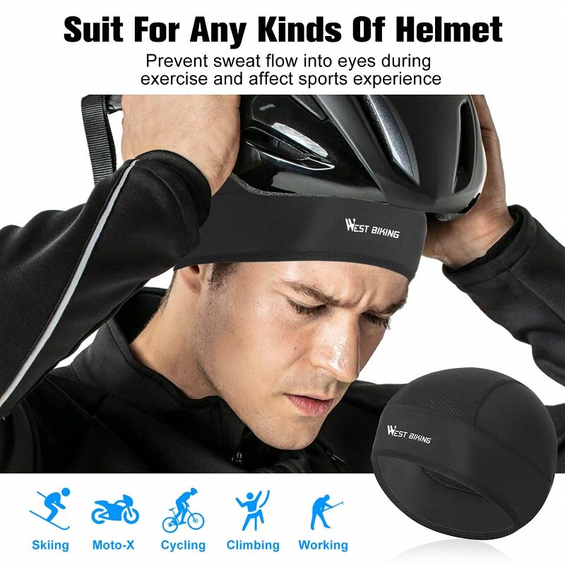WEST BIKING Bicycle Caps Women Men Summer Ice Silk Helmet Liner MTB Bike Hats Outdoor Sports Sun Protection Hiking Cycling Caps